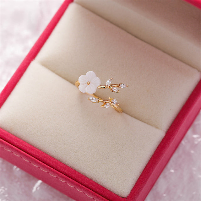 Verstellbarer Ring Wildflower mit Gold