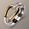 Geknoteter Vintage-Ring aus Gold und Silber