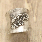 Vogel Blume Breite Band Ring