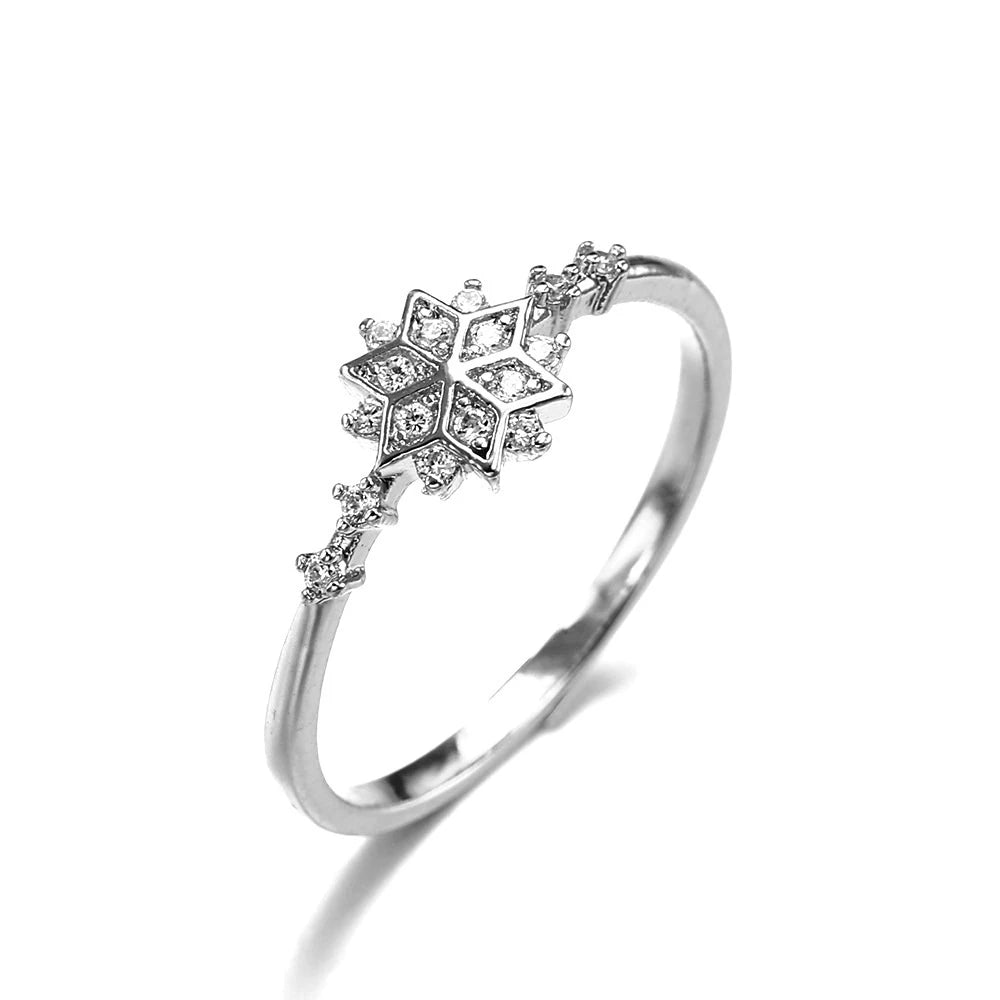 Schneeflocken Ring aus 925 Sterling Silber