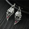 Boho Blumenohrringe mit rotem Zirkonia in Sterling Silber