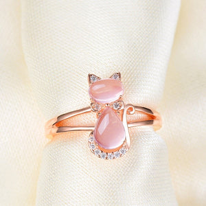 Ring Katze in Roségold