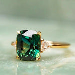 Elegante Quadrat Smaragd Ring