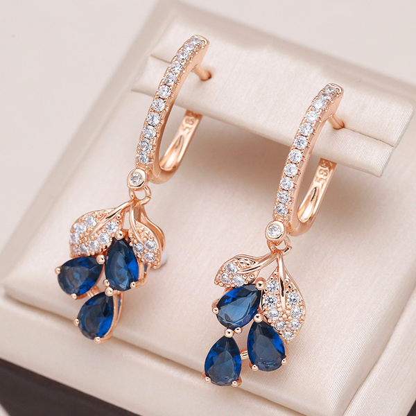 Blaue Kristall-Ohrringe – Precious Treasures