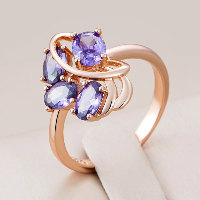 Eleganter lila Zirkonia Ring