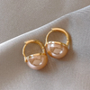 Elegante Rose Perle Gold Ohrringe