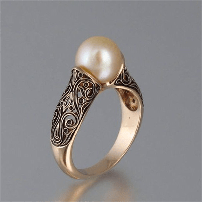 Vintage Perle Goldener Ring