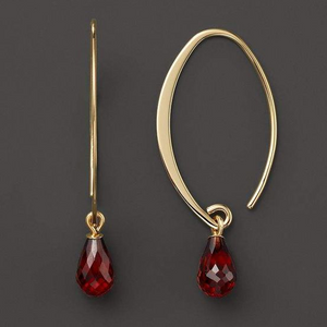 Vintage Rote Kristall-Gold-Ohrringe