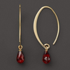 Vintage Rote Kristall-Gold-Ohrringe