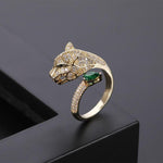 Verstellbarer Leopardenring mit Zirkonia-Finish