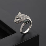 Verstellbarer Leopardenring mit Zirkonia-Finish